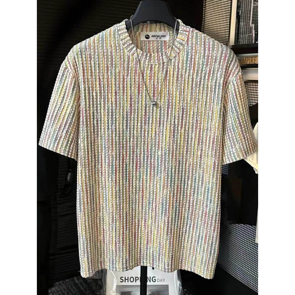 t shirt old money style men เสื้อยืดคอกลมแขนสั้นผู้ชาย