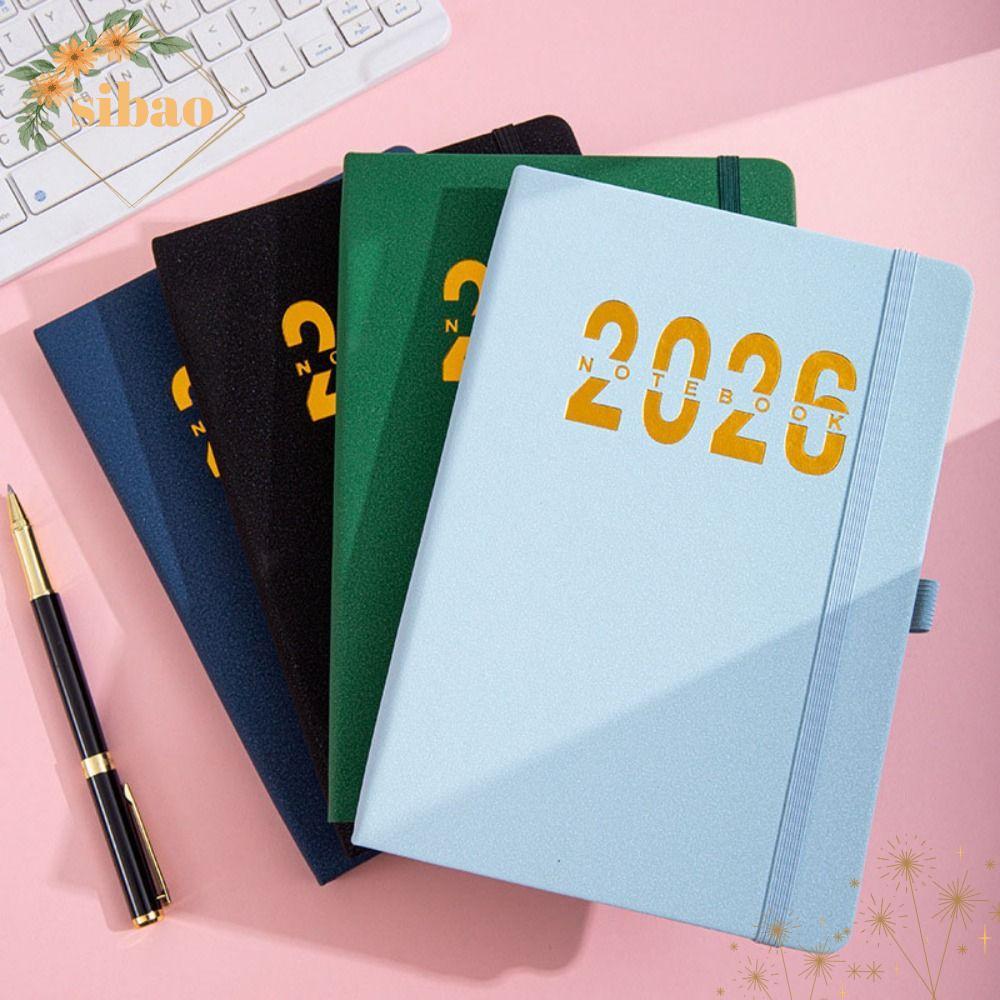 SIBAO Agenda Book, Textured PU A5 2026 Schedule Book, Portable To Do List Planner Reminder Daily Pla
