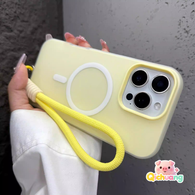 CandyColor Magnetic Case พร้อมสายรัดข้อมือสําหรับ Samsung Galaxy S26 S21 Plus Ultra A57 A37 A31 M56 