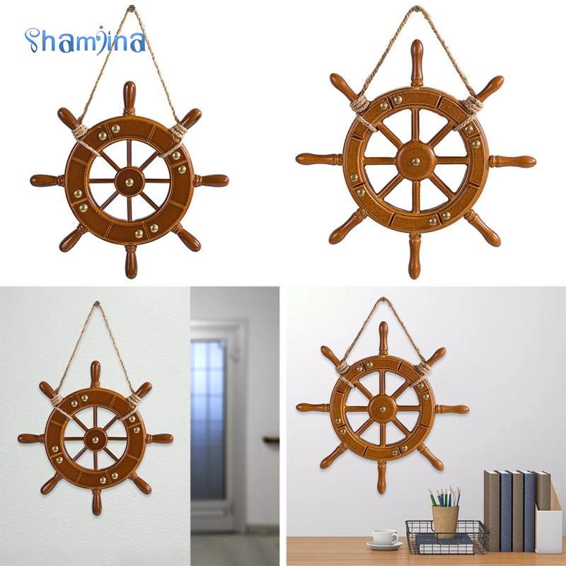 [Shamjina] ไม้ Handmade Rudder Sea Life Nautical Theme Home Room Wall เครื่องประดับแขวนตกแต่งไม้ Sea