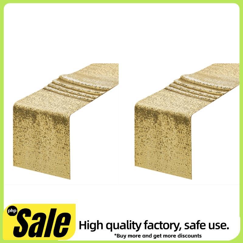 2 ชิ้นทองเลื่อมตาราง Runner 30.5 X 275 ซม.Glitter Gold ตาราง Runner สําหรับงานปาร์ตี้,งานแต่งงาน,เจ้