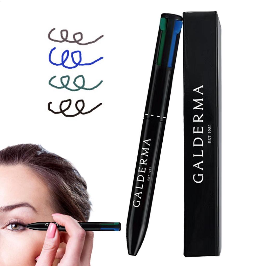 Eye Liner กันน้ําเครื่องสําอางแบบพกพา 4 in 1 Eyebrow Pen Eye Liner ดินสอ Lip Liner แต่งหน้าปากกา nat