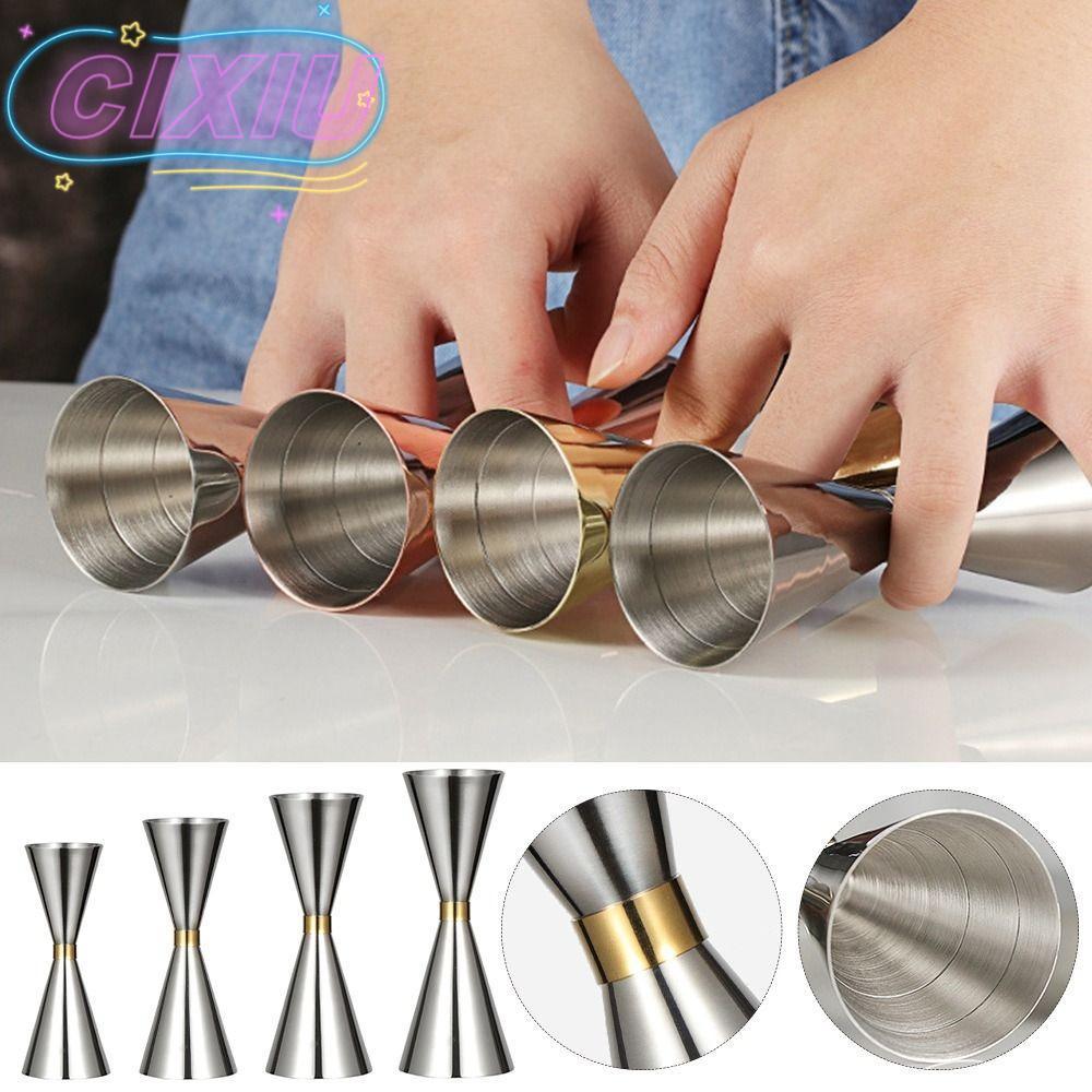 CIXIU บาร์วัด Jigger, OZ/ML Shot Double Cocktail Jigger, การวัดร้อนภายในบาร์สแตนเลส Jigger Home