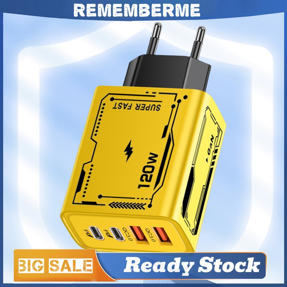 120W 4 พอร์ต USB C Wall Charger QC3.0 PD Type C Charger สําหรับ