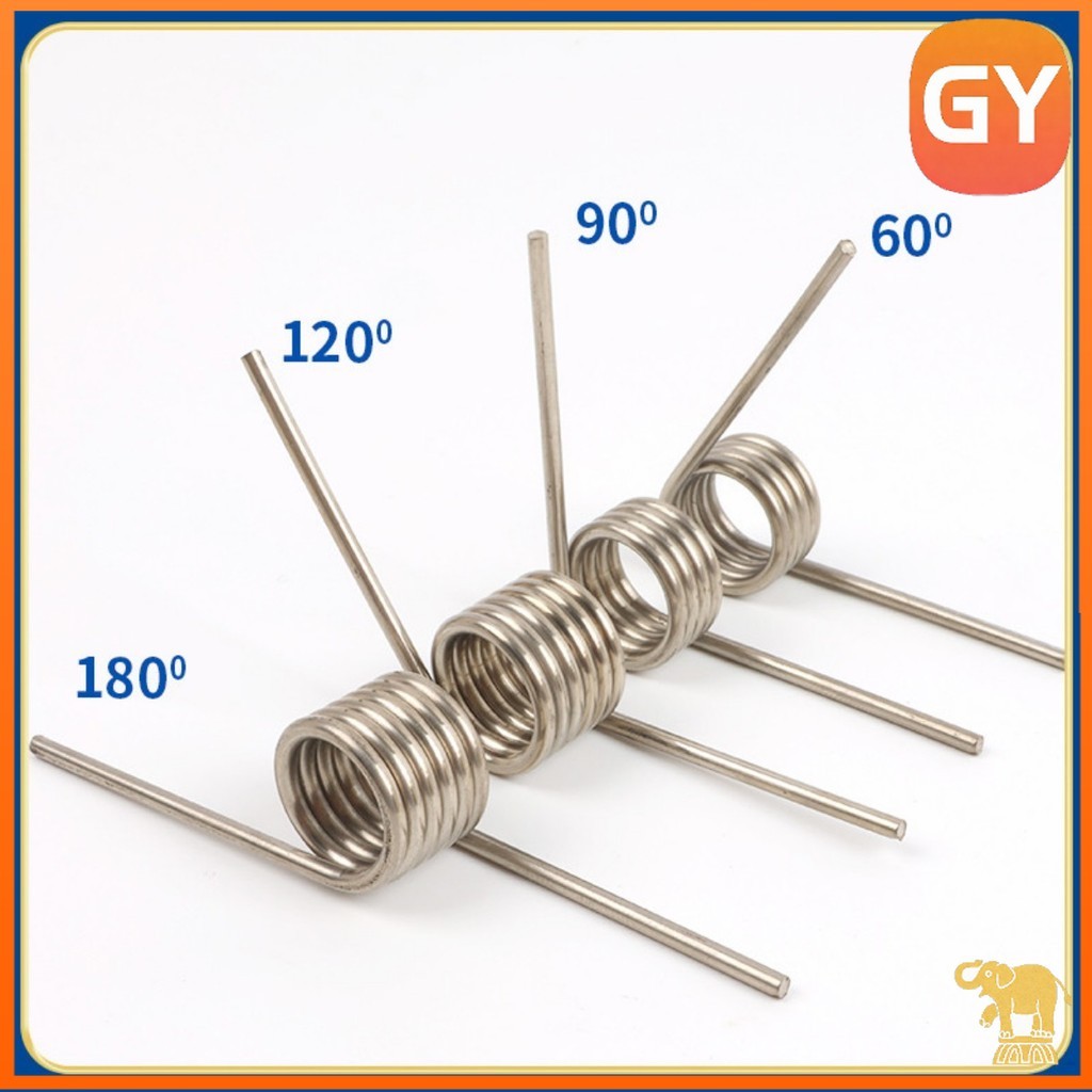 Sus304 d0.6mm OD4/4.5/5/5.5/6/7/8mm V-shaped spiral torsion spring มุม 60/90/120/180 องศา[GYYY]