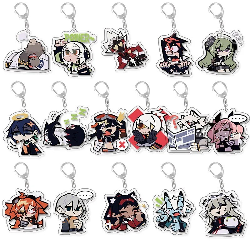 Zenless Zone Zero ZZZ พวงกุญแจ chibi อะคริลิครุ่น Nicole Billy Lycaon Ellen กระเป๋าตกแต่งเกมอุปกรณ์เ