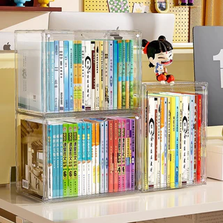 กล่องเก็บของ กล่องเก็บหนังสือ กล่องอะคริลิคใส ชั้นวางของบนโต๊ะ กันฝุ่นกันน้ำ และมีความโปร่งใสสูง แข็งแรงทนทาน มีหลายขนาด