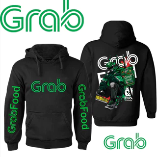 【HOT เสื้อฮู้ด】 เสื้อไรเดอร์ Grab เสื้อกันหนาว สกรีนลายตามแบบ แกร็บ ฟูด (GrabFood) M-3XL#25
