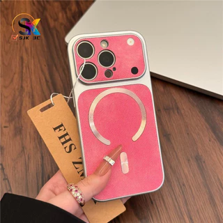 เคสโทรศัพท์หรูหราสําหรับiPhone 17 16 15 14 13 12 11 Pro Max PlusกรณีหรูหราVINTAGE DENIMแม่เหล็กหนังฝาครอบโทรศัพท์กันกระแทกป้องกันกลับเชลล์