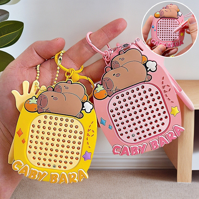 พร้อมส่ง พวงกุญแจการ์ตูน Capybara กระดานวาดภาพแม่เหล็กพวงกุญแจ เครื่องประดับแขวนน่ารัก