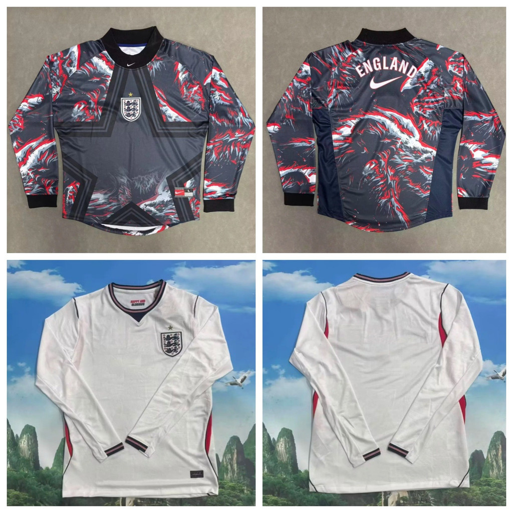 [รุ่นพัดลม] 2026 England Home Long Sleeve Football Sports Casual Shirt