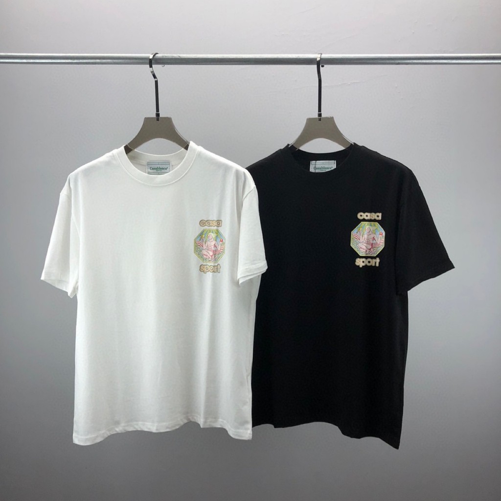 VT4X CASABLANCA เสื้อยืดแขนสั้นฟรีไฟฉายพิมพ์ลายตัวอักษร Unisex