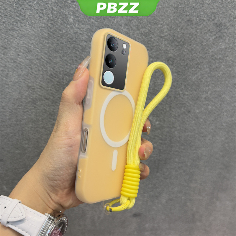 PBZZ 2 in 1 สําหรับ VIVO V29 5G v27 V27E y100 V29E 5g VIVO V29 PRO 5G เคสโทรศัพท์กันกระแทกออกแบบใหม่ความงาม Jelly shell dual สีพร้อมเชือกเส้นเล็กไร้สายแม่เหล็ก GDBSWX01