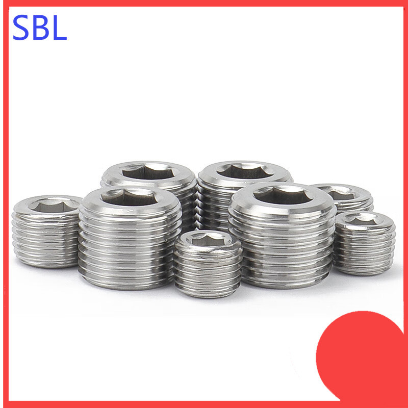 304 ปลั๊กหกเหลี่ยมสแตนเลส NPT/PT ลวดด้านนอกปลั๊กตุ๊กตา 2RC ท่อปลั๊กคอ NPT ปลั๊กน้ํามัน SS-HX