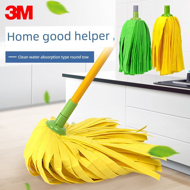 แปรงขัดพื้น ผ้าถูพื้น 3m 3M Sigao Mop Head One Mop ทําความสะอาดการดูดซึมน้ําประเภทเปลี่ยนผ้าไม่ทอสวม