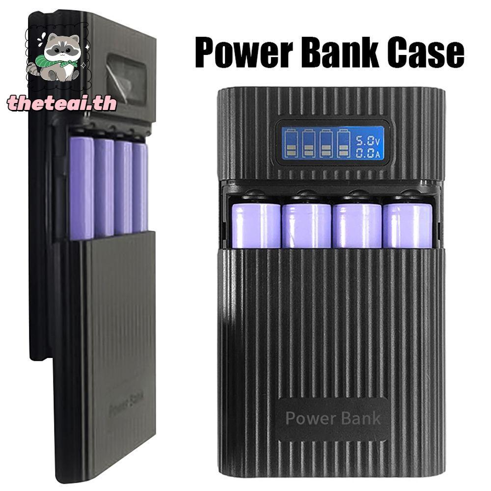THETEAI 18650 แบตเตอรี่ Power Bank ไม่มีการเชื่อม USB คู่พร้อมไฟ LED ชาร์จเร็วสุด