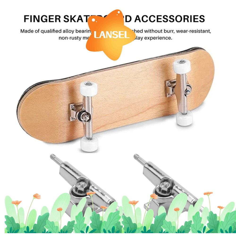 LANSEL 2 ชิ้น Fingerboard รถบรรทุก, รุ่นถั่วแบริ่ง Deck Brackets, ทนทานของเล่น Hobby Collectors Mini