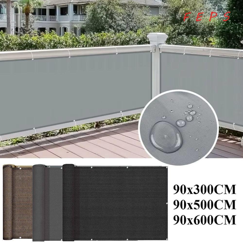 FEPS Sun Shading Sails, กันน้ํา 3/5/6M ผ้าบังแดดระเบียง, รั้วคุณภาพสูง Patio Protection Garden Porch
