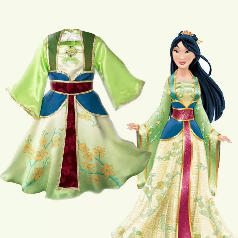 圣节儿童服装 COSPLAY ปลอมเป็นตัวตายและดอกไม้木兰Mulan Princess Barning表服3.18ฮาโลวีนเครื่องแต่งกายเด็กคอสเพลย