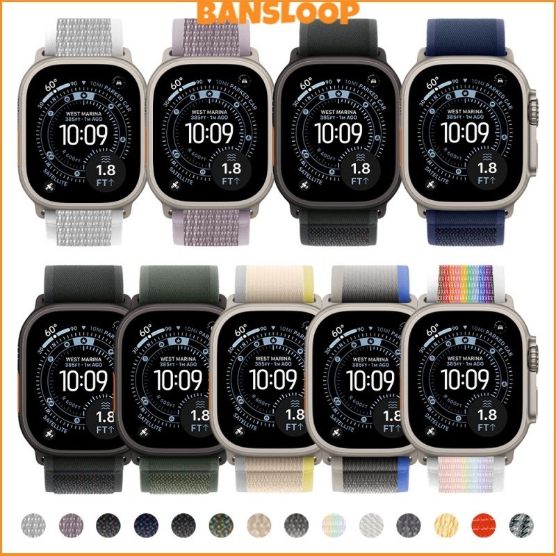 สายรัดข้อมือวงไนลอน IWatch 49 มม Series 11 10 9 8 7 6 5 4 Ultra/SE 3 2 46 มม. 45 มม. 38 มม. 40 มม. 41 มม. 42 มม. 44 มม.