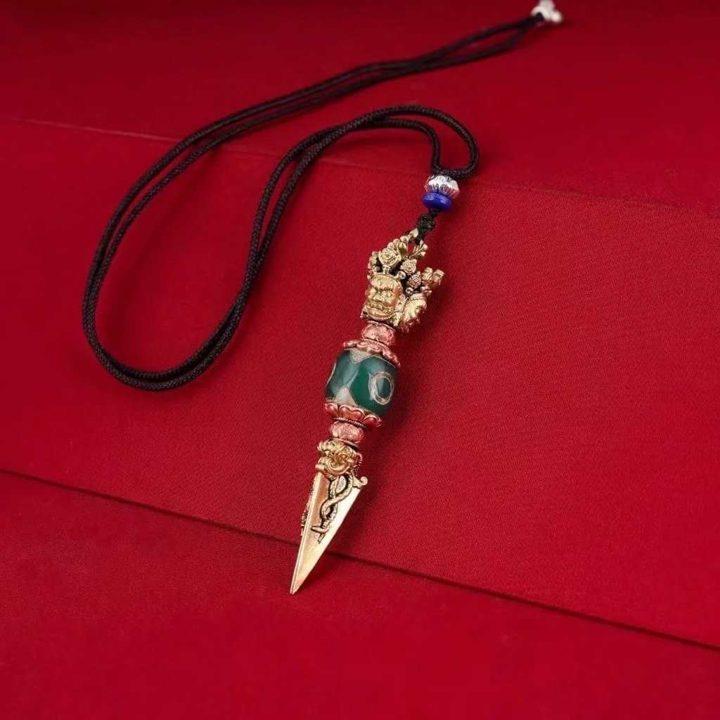 ทิเบตทองแดงบริสุทธิ์ Dzi ลูกปัด Vajra จี้ Puba Vajra Pouting Vajra บ้านบูชาเครื่องประดับสร้างสรรค์จี