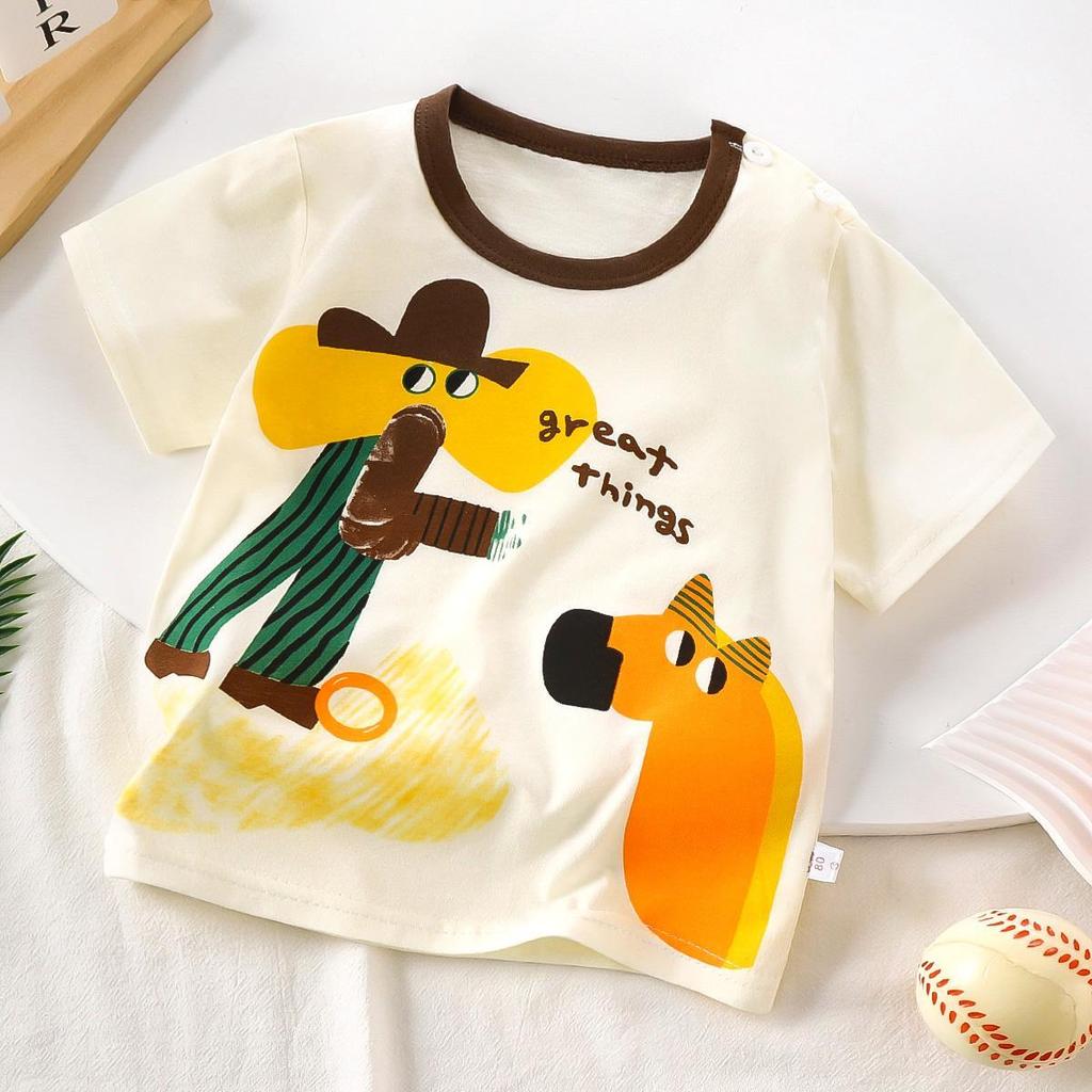 CC Stores 【เสื้อผ้าเด็ก】ชุดเด็ก สือแขนสัน ลายน่ารัก ใส่สบายๆ ใส่ได้ทั้งเด็กหญิง  ไซส์：80-120cm“DA-O”