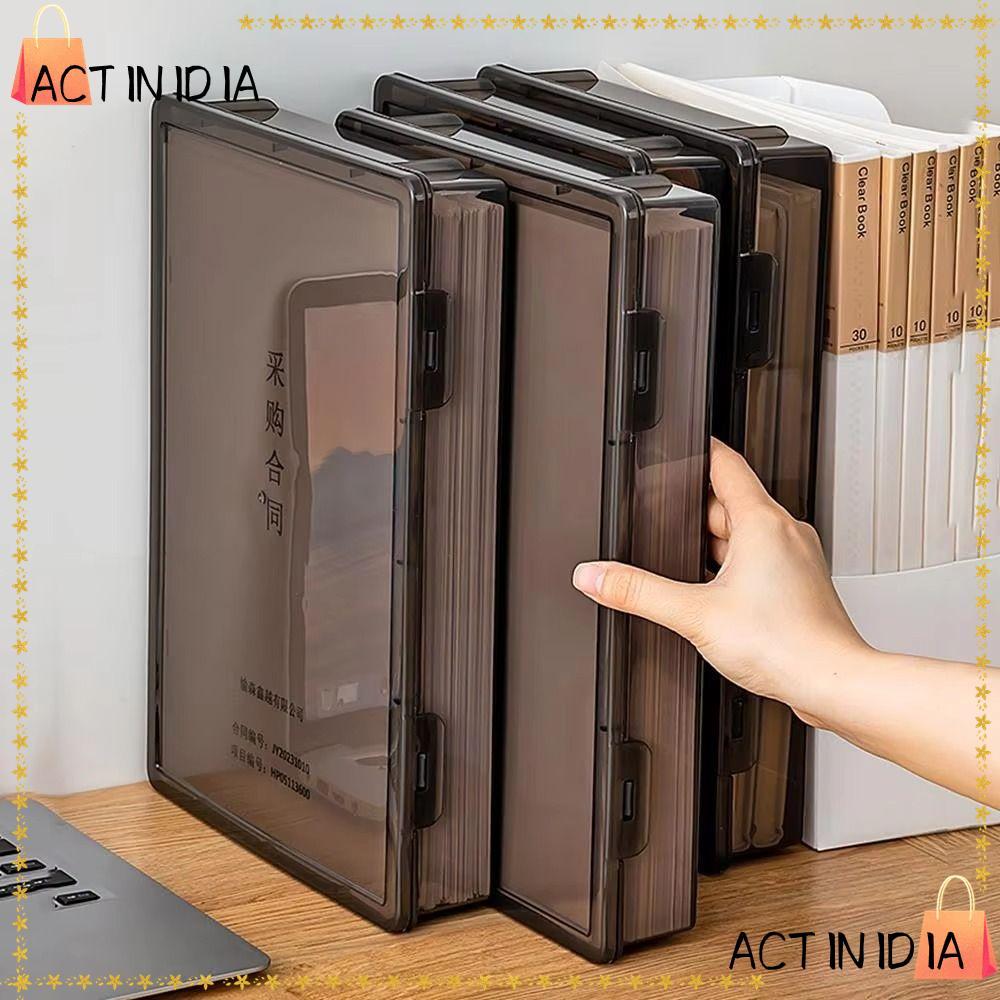 กล่องเก็บใบรับรอง ACTINIDIARA,กล่องพลาสติกโปร่งใสA4,ปฏิบัติกันฝุ่นมัลติฟังก์ชั่A4 Desktop Organizerเครื่องเขียนองค์กร