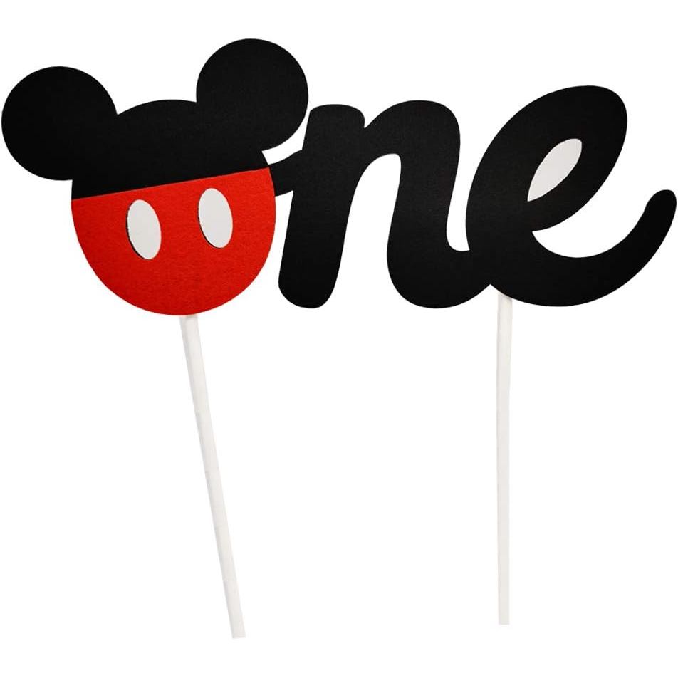 CHuangQi 1st Birthday Cake Topper, แบนเนอร์เค้กวันเกิดแฮปปี้, Baby Shower Mickey แรงบันดาลใจ OE เค้ก