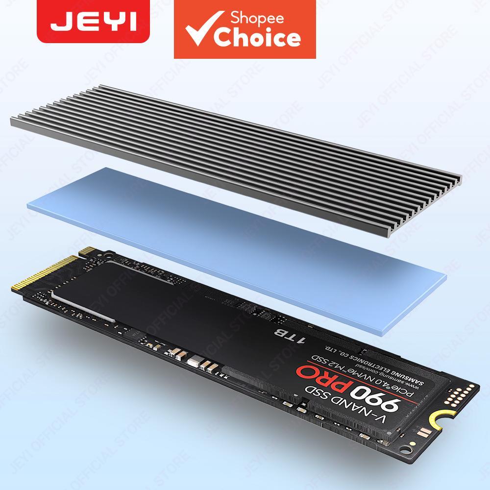 JEYI AM.2 SSD ฮีทซิงค์อลูมิเนียม PS5 หม้อน้ํา Solid State Drives Cooler ซิลิโคนแผ่นความร้อนสําหรับ NVME NGFF M2 2280 PCI-E SSD พร้อม Cooling Pad