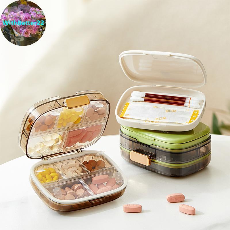 WithBetter Portable Travel Pill Organizer พร้อม 10partments - Perfect Weekly Pill Case Waterproof Pi