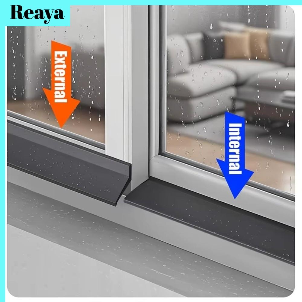 🪟🪟REAYA 50เซนติเมตรหน้าต่างน้ําปิดกั้นบาร์, การบินน้ําย้อนกลับยางแผ่นกั้นกันน้ํา,ฟังก์ชั่นปิดผนึกขอบหน้าต่างแถบปิดผนึกกันน้ําฝนป้