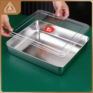 สินค้าพร้อมส่งจากไทย   ถาดทีรามิสุ สแตนเลส สี่เหลี่ยม ถาดอบเ…