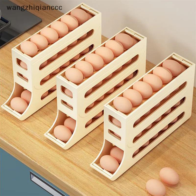 Hot Automatic Scrolling Egg Ra Holder Storage Box Egg Basket Food Containers Egg Case Holder ตู้เย็น