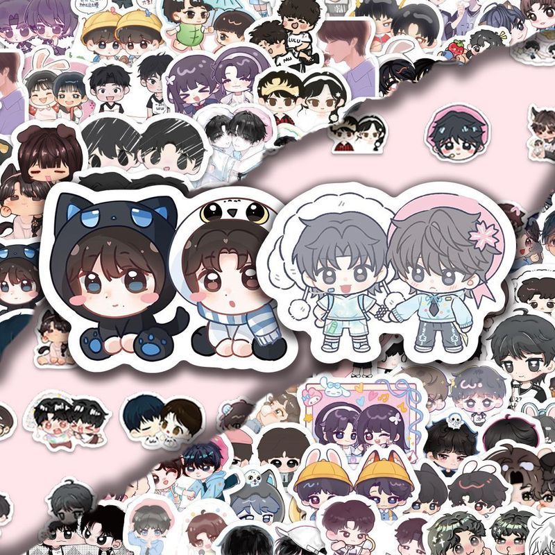 新品热现货240Q版贴纸王杰可爱cp卡通星边手素贴240ชิ้นของน่ารักถาม-รุ่นสติกเกอร์กวนวังลูและการ์ตูนคู่ดารามิ