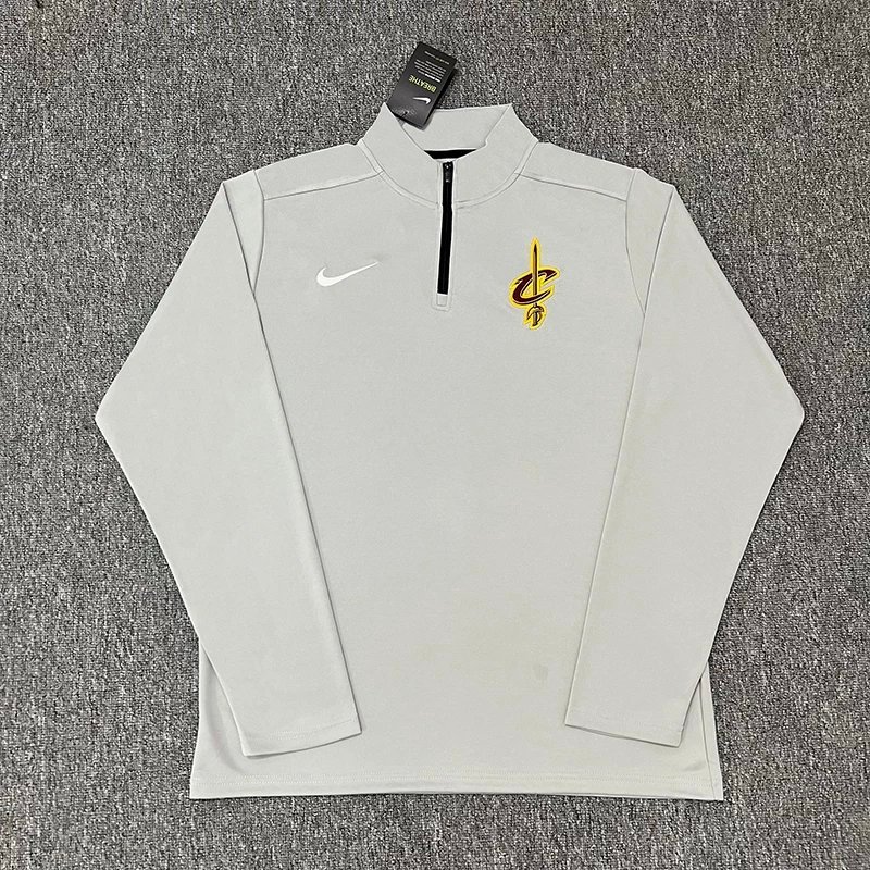 แจ็คเก็ต NBA แขนยาว คอขยับได้ ลาย Cleveland Cavaliers ออกแบบสำหรับสวมใส่ระหว่างการฝึกฝนและเล่นบาสเกต