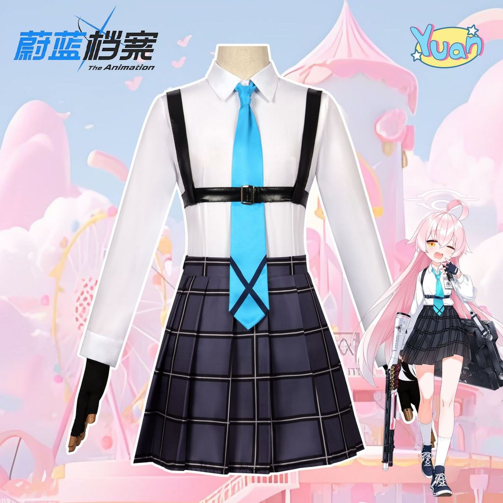 COSPLAY Izi คอสเพลย์ Blue Archive Little Blue Archive Star Blue COSPLAY 动漫野 เสื้อผ้าแขนสั้นเต็มกลุ่ม