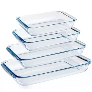 ถาดอบแก้ว ถาดอบอาหาร แก้ว ไมโครเวฟได้สามารถ เข้าเตาอบได้ Glass Baking Dishes 3pcs 1L 1.5L 2L 3.5L