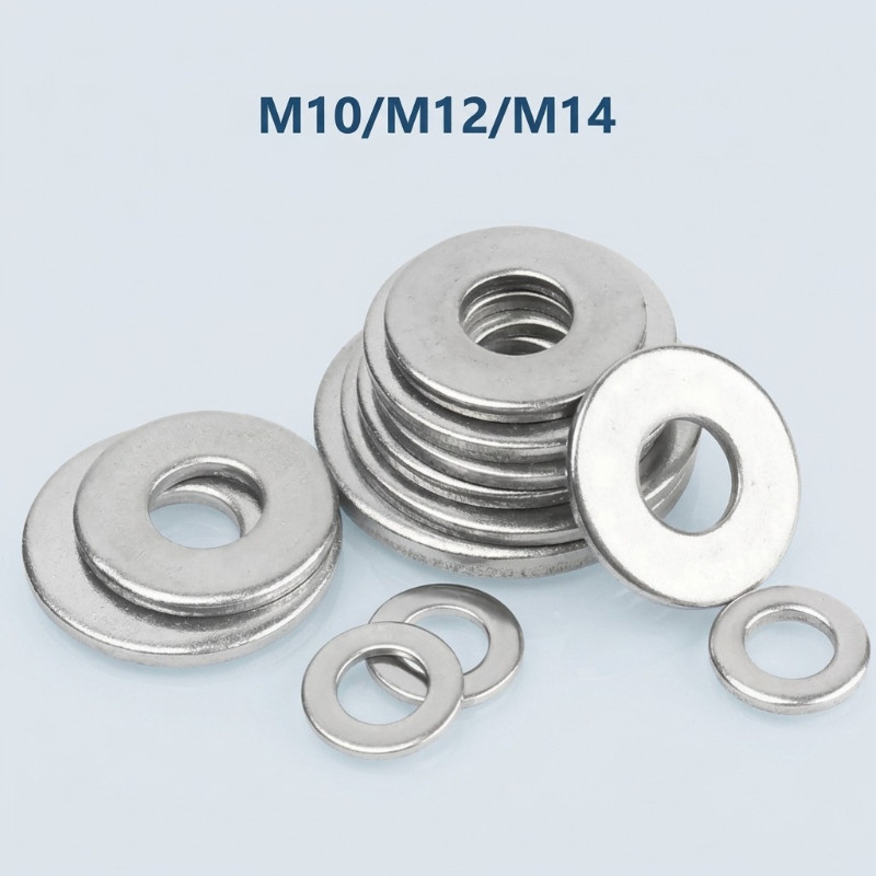 ยกกล่อง แหวนอีแปะ แหวนรอง น็อตสกรู สแตนเลส 304 M10/M12/M14 / Flat Washer Stainless Screw SUS304 YEDA