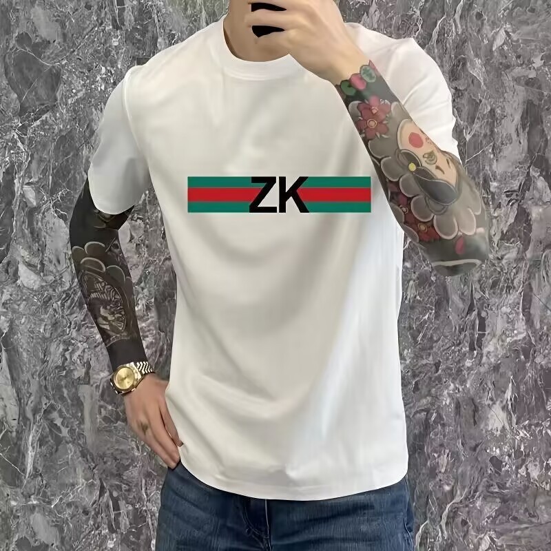 ร้อยสไตล์ใหม่ผู้ชายสบายๆ 2026 รอบคอแขนสั้น tw ผ้าฝ้ายแท้ tkorea แฟชั่นครึ่งเสื้อฤดูร้อนเสื้อยืดแขนเส