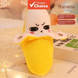 ของเล่นตุ๊กตากล้วยพร้อมเพลงเซ็นเซอร์ตรวจจับการเคลื่อนไหว,ตุ๊กตาสัตว์ยัดไส้นุ่มสําหรับทารกแรกเกิด,วันเกิดแบบโต้ตอบ