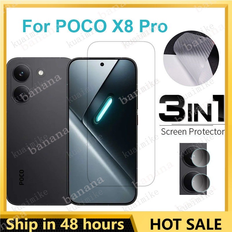 3-in-1 กระจกนิรภัยสําหรับ Xiaomi POCO X8 Pro F7 F8 Ultra F6 F5 M3 M4 M6 M7 Pro X8 Pro Max X4 X5 X7 X