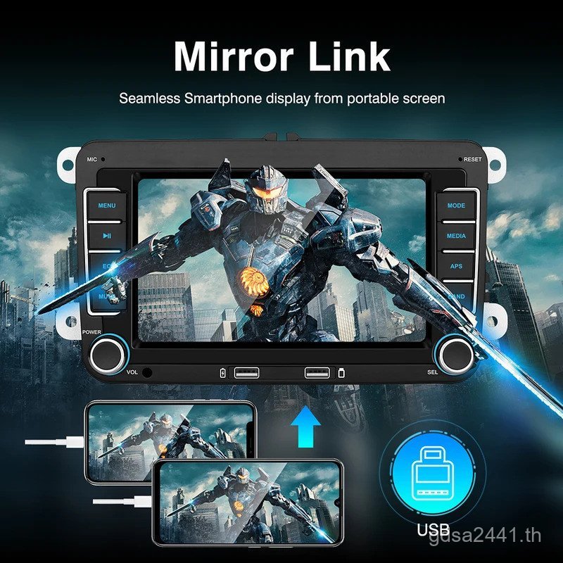 LEXXSON 2 Din 7 MP5 รถวิทยุ FM AM RDS Mirrorlink Carplay Android Auto รถสเตอริโอสําหรับ Volkswagen V