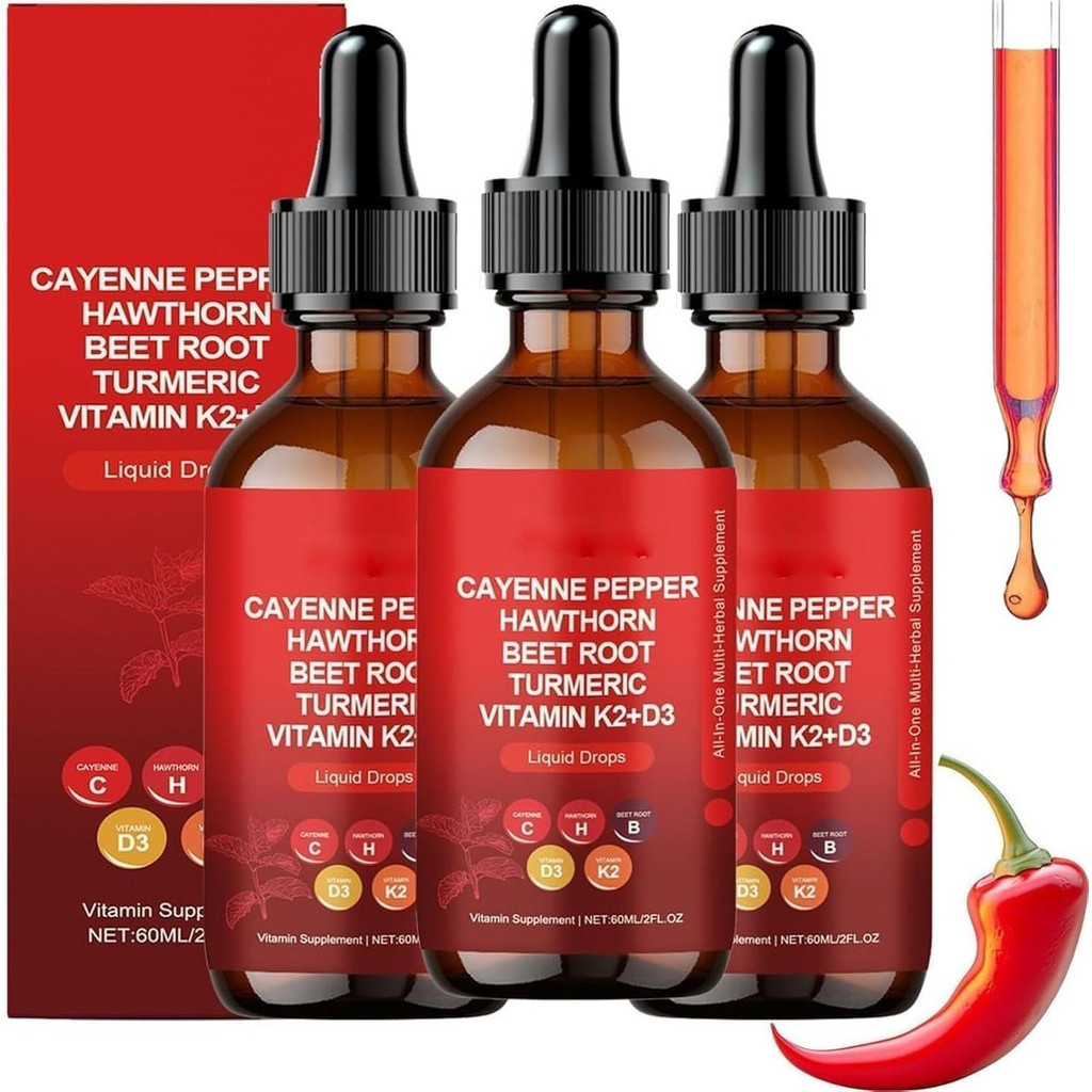 Truenutrastore Cayenne Pepper, Vascuflow Cayenne Pepper Drops, Rethes, Gleame, Natural Cayennepeper 