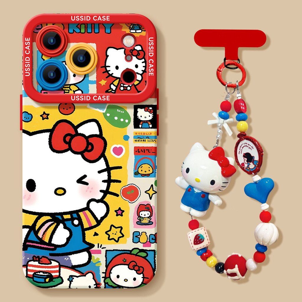 ปีใหม่ลูกแมวมีความสุขเหมาะสําหรับเคสโทรศัพท์ Apple 17 iphone16pro เคสป้องกันสีแดง Huawei mate80/nova15/p80/Xiaomi 17pro/reno15/x300/Glory 500