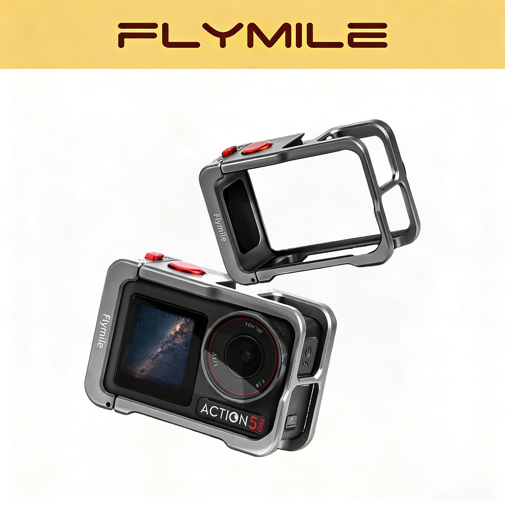 Flymile Gen 2 กรงอลูมิเนียมอัลลอยด์สําหรับ DJI Osmo Action 5Pro/4/3, กรอบโลหะ, อุปกรณ์เสริมป้องกันการตก