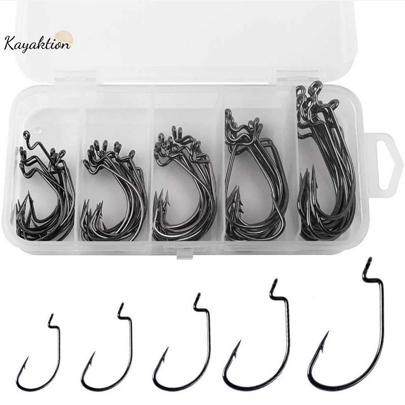 Kayaktion Small Five Grid Box Set 51 Crank Hooks, Bla Niel Fishing Hooks, Fishing Gear, Bait, And Ho