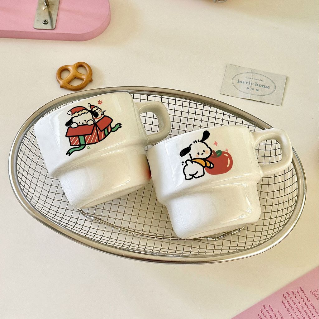 สินค้าใหม่พร้อมสต็อก Christmas Limited Pacha Dog Stacking Ceramic Cup Simple Style Mug20260325