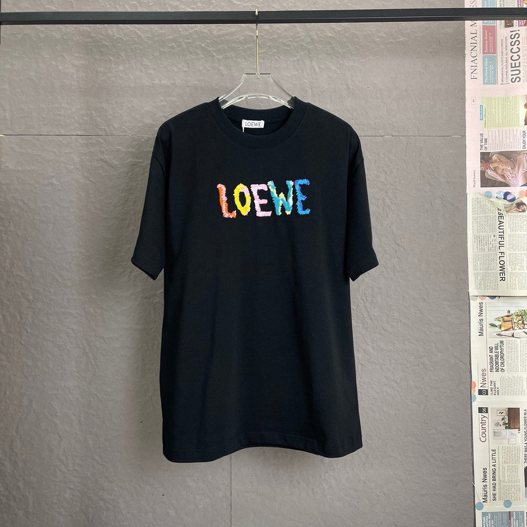 Loewe/Loewe/6XL2026 ต้นฤดูใบไม้ผลิสไตล์ใหม่เสื้อยืดแขนสั้นผู้ชายสไตล์ผู้หญิงคู่ขนาดใหญ่ 2025 ฤดูใบไม