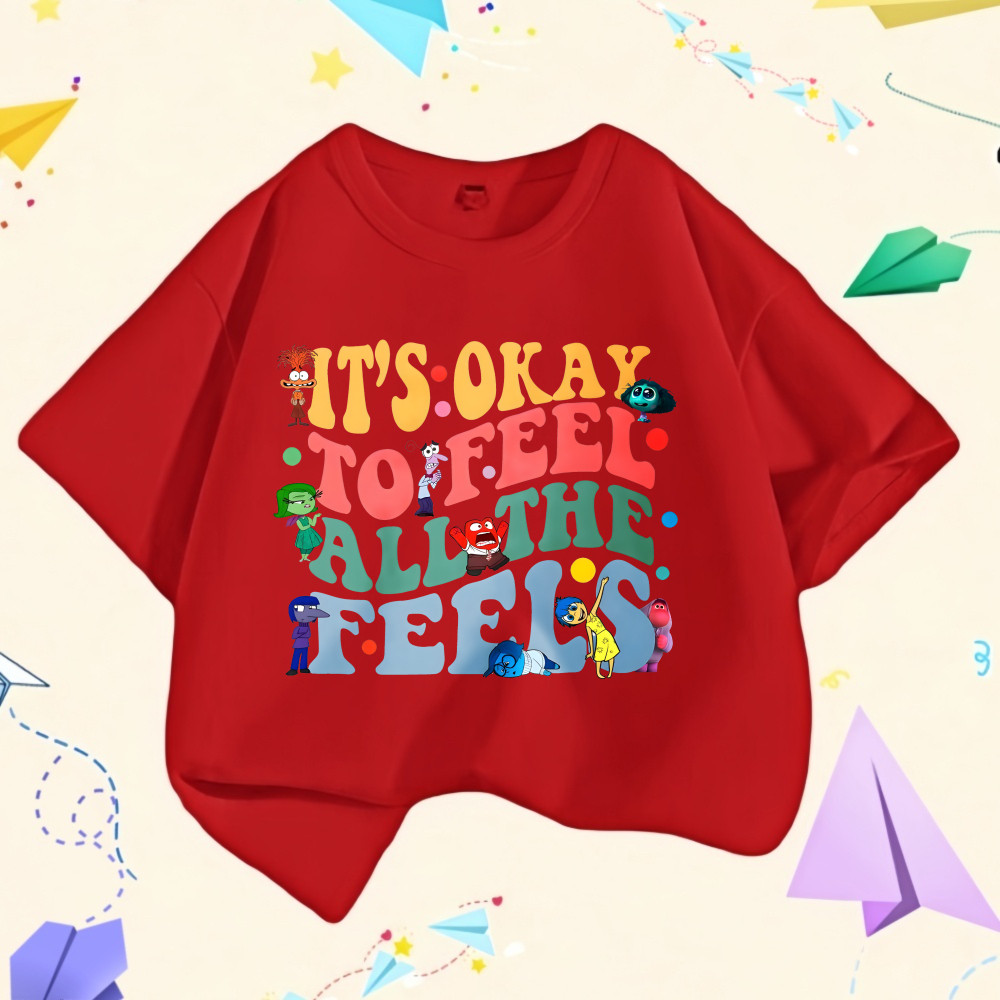 เสื้อยืดเด็ก Inside Out “Feel All The Feels” | ผ้านุ่ม ใส่สบาย ชุดเด็ก