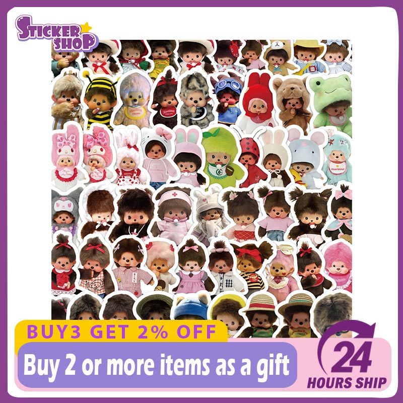 80ชิ้น มอนชิจิ การ์ตูนสติ๊กเกอร์โทรศัพท์แล็ปท็อปโน๊ตบุ๊คกระเป๋าสติ๊กเกอร์ตกแต่งเด็กของขวัญ